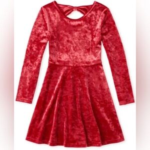 The Children's Place size crushed velvet red holiday dress
